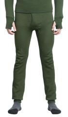 BW "Woolpower Long Johns with Fly 200", Green, Surplus. Model height 181 cm, waist circumference 88 cm. Wearing size Medium pants.